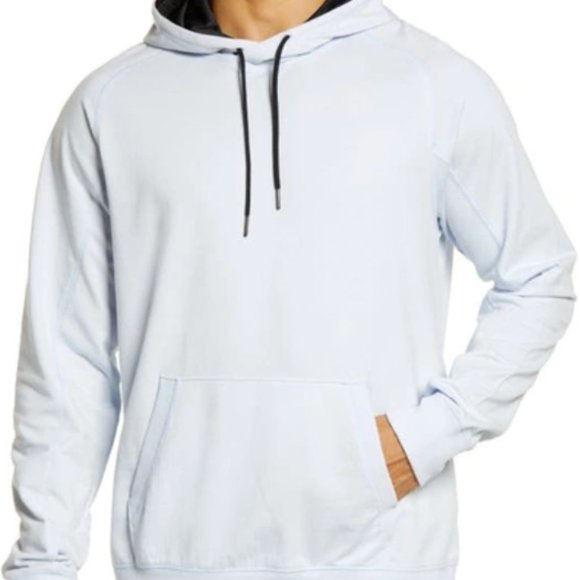 Nordstrom Zella Men's Fleece Hoodie in Blue Feather Melange - Picture 1 of 4